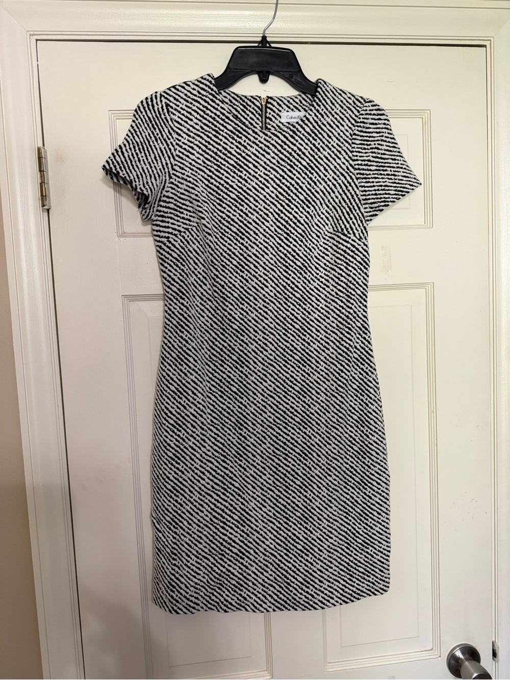 Calvin Klein Black & White Sheath Dress - S